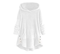 Ladies Sweatshirts Soft Teddy Fleece Sherpa Blanket Hoodie Oversized Winter Fluffy Long Sleeve Jumpers Sweatshirt Comfortable Fluffy Pullover Cosy Solid Color Loungewear