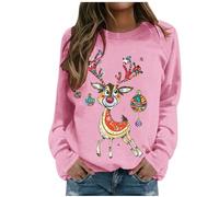 Ladies Sweatshirts Without Hood, Christmas Jumper Dress Pullover Causal Crewneck Sweat Tops for Women/men Family Sportswear Graphic Print Jumpers Spring Autumn Winter Fashionable Basic Loose S-Xxl