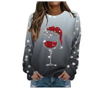 Ladies Sweatshirts Without Hood, Christmas Jumpers for Women Chrtistmas Graphic Print Jumper Long Sleeve Shirt Unisex S-Xxl T Pullover Causal Crewneck Tops Women/men Oversized Basic Loose Novelty