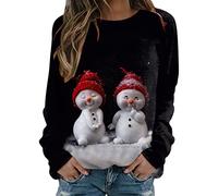 Ladies Sweatshirts Without Hood, Christmas Jumpers Sportswear Tops Graphic Print for Spring Autumn Winter Festive Pullover Causal Crewneck Sweat Women/men Family Jumper Basic Loose Fashionable