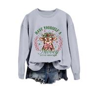 Ladies Sweatshirts Without Hood, Christmas Top Pullover Causal Crewneck Sweat Tops for Women/men Novelty Sportswear Graphic Print Jumpers Spring Autumn Winter S-Xxl Jumper Basic Loose Festive