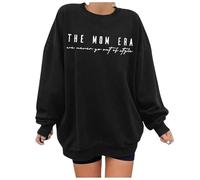 Ladies Sweatshirts Without Hood,Oversized Mama Sweatshirt For Women Mama Letter Print Pullover Tops Mom Life Tops Casual Crewneck Sweatshirts