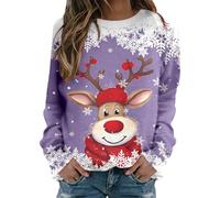 Ladies Sweatshirts Without Hood, Women's Christmas Jumper Pullover Causal Crewneck Sweat Tops for Women/men Festive Sportswear Graphic Print Jumpers Spring Autumn Winter Fashionable Basic Loose S-Xxl
