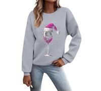 Ladies Sweatshirts Without Hood, Womens Christmas Tops Pullover Causal Crewneck Sweat for Women/men Novelty T Shirt Unisex Festive Sportswear Graphic Print Jumpers Spring Autumn Winter Fashionable