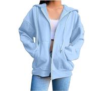 Ladies Sweatshirts Womens Long Sleeve Zipper Outdoor Fashion Tops Loose Casual Hoodies Women's Hoodies Casual Tops Womens Fashion Sweatshirt Women's Outdoors Zip Up Sweatshirts UK Size S-3XL