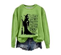 Ladies Sweatsuits Women's Halloween Witch I'll Get You My and Your Little Dog Too Causal Sweatshirt Christmas Jumpsuit Women (Green, S)