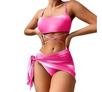 Ladies Swimming Costume Tummy Control Push up Bikini Set with Bikini Cover U.S for Women Gradient Color Sexy Women's Bikini & Briefs Plus Size Swimwear with Bra Support High Waisted Bikinis Hotpink