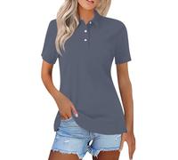 Ladies T Shirts Polo Shirts for Women UK Short Sleeve Summer Tops Basic Blouses Classic Solid Colors Work Casual Office Loose Fit Tops Golf Light Blue