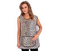 Ladies Tabard Leopard Animal Print Overall Apron Domestic Cleaning Cafe Wear