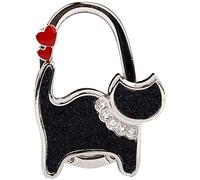 Ladie's Table Bag Handbag Purse Hook Hanger Holder Cat Pattern Black