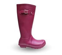 Ladies Tall Calf Wellingtons PVC Rain Boots Dog Walking Hiking Outdoor Riding Comfort Wellies (Berry, UK Footwear Size System, Adult, Women, Numeric, Medium, 3)