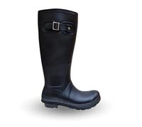 Ladies Tall Calf Wellingtons PVC Rain Boots Dog Walking Hiking Outdoor Riding Comfort Wellies (Black, UK Footwear Size System, Adult, Women, Numeric, Medium, 7)