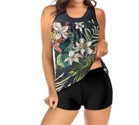 Ladies Tankini Swimwear Sets Offers of The Day Two Piece Period Swimwear Tankini with Shorts Tummy Control Adjustable Straps Long Swimming Costumes Nanny