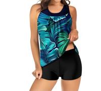 Ladies Tankini Swimwear Sets Same Day Delivery 2 Piece Maternity Swimwear Tankini with Shorts Plus Size Criss Cross Women Swimming Costume