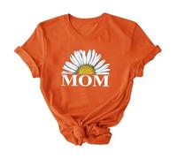 Ladies Tee Shirts Plus Size Sunflower T Shirts for Women UK Sunflower Print Tunic Tops Blouse Funny Floral Print Tee Grandma Letter Loose Fit Classic Blouse Orange S