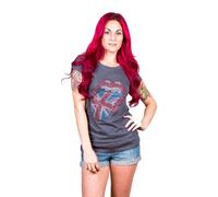 Ladies The Rolling Stones Uk Tongue Diamante Official T-Shirt Womens