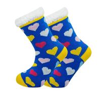 Ladies Thermal Socks 4.8 Tog Sherpa Fleece Lining Lounge Slipper Gripper Bed Socks UK One Size 4-8 (Royal Blue, UK Footwear Size System, Adult, Women, Numeric Range, Medium, 4, 8)