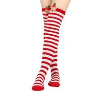 Ladies Thermal Socks Women Christmas Striped Over Knee Socks Thigh High Stockings Womens Thermal Socks Long/Short Socks Teenage Girls Gifts