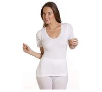 Ladies Thermal Underwear Short Sleeve Vest Women's T-Shirt White Delux Top Winter Warm Base Layer (XX-Large)