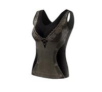 Ladies Thermal Vest with Built in Bra Support Wool Blend Ladies Body Shaper Vest Seamless Underwear Sleeveless Camisole Compression Tank Top Winter Warm Ladies Cami UK Women Shaping Top