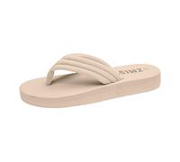 Ladies Thick Bottom Flip Flops Versatile erringbone Slipper Orthopaedic Support Comfort Memory oam Cushion Lightweight lip on Casual Thong Sandal for Indoor Outdoor Use Casual (Beige, 4.5)