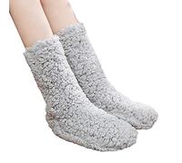 Ladies Thick Super Warm Socks Winter Home Super Soft Comfort Coral Fleece Slippers Black Mens Socks, b, One size