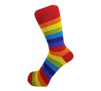 Ladies Thick Thin Rainbow Stripe Cotton Rich Quality Ankle Socks Size 4-8 (UK, Alpha, One Size, 8, Regular, Regular, Thick Stripe)