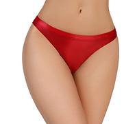 Ladies Thin Ice Silk Knickers Comfy Smooth Transparent Satin Briefs Low Waist See Through Underwear Women's Sexy Breathable Solid Color Lingerie Classic Panties Red