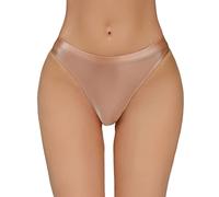 Ladies Thin Ice Silk Knickers Comfy Smooth Transparent Satin Briefs Low Waist See Through Underwear Women's Sexy Breathable Solid Color Lingerie Classic Panties Coffee
