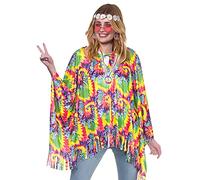 Ladies Tie Dye Poncho + Instant Hippie Set