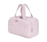 Ladies Toiletry Bag - Lightweight Travel with Large Wide Opening, Zipper Envelope | Compact Makeup Storage Organizer, Holiday Case, Weekend Travel, Away, pink, riferimento alla descrizione