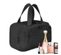 Ladies Toiletry Bag - Travel Cosmetic Bag, Portable Cakeup | Lightweight Bathroom Organizer Kit with Multiple Storage Compartments, Foldable Zipper Wash for Gym by, Black Brown Color, Please refer to