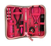 Ladies Tool Kit Women Home Tool Set Household Apartment Repair Tools with Flashlight Pliers Measuring Tape Storage Bag Pink 23pcs, Ladies Tool Kit, Women Home Tool Set, Pink Tool Set, Women Household