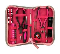 Ladies Tool Kit Women Home Tool Set Household Apartment Repair Tools with Flashlight Pliers Measuring Tape Storage Bag Pink 23PCS, Pink Tool Set