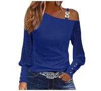 Ladies Tops Clearance Women's Long Sleeve Shirt Sexy Cold Shoulder Tops Tunic Blouse Y2K Going Out Tops Casual Slim Fit T Shirt Pullover Sweatshirts Basic Tees Dressy Fall Clothes UK Size