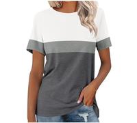 Ladies Tops Clearance Womens Tops Summer Crewneck Short Sleeve Shirts Loose Baggy Pullover Tops Casual Going Out Tops Baggy Sweatshirts Jumpers Sale Promotion UK Size