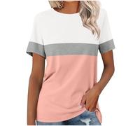 Ladies Tops Clearance Womens Tops Summer Crewneck Short Sleeve Shirts Loose Baggy Pullover Tops Casual Going Out Tops Baggy Sweatshirts Jumpers Sale Promotion UK Size
