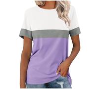Ladies Tops Clearance Womens Tops Summer Crewneck Short Sleeve Shirts Loose Baggy Pullover Tops Casual Going Out Tops Baggy Sweatshirts Jumpers Sale Promotion UK Size