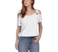 Ladies Tops Deals of The Day Women's Summer Blouses Cold Shoulder Short Sleeve Tops Loose Casual Tunic T-Shirts for Women UK Ladies Elegant Office Work V Neck Eyelets Tee Shirt Solid Color Loose Top