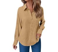 Ladies Tops, Ladies Button Down Shirt Dress, Tops to wear to wear with Leggings, Slim top, Women's Blouses & Shirts Long Sleeve Shirts, Leggings and top Sets Women, Cardigan Khaki