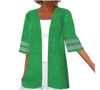 Ladies Tops Loose Open Front Kimono Cover Up Kimono Cardigans Lightweight Outerwear Solid Color Summer Beach Dress Cotton Soft Half Sleeve Elegant Boho Bikini Blouse 8-22