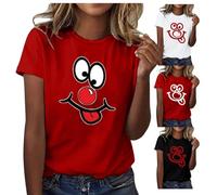 Ladies Tops Shirts Fashion Casual Cute Printed Round Neck Short Sleeved T Shirts Top Stitch Plus Size T-Shirts, Summer Short Tshirt, Loose Blouse Daily Essential Tunic Tees, Unisex Sweatshirts Sales