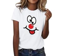 Ladies Tops Shirts Fashion Casual Cute Printed Round Neck Short Sleeved T Shirts Top Stitch Plus Size T-Shirts, Summer Short Tshirt, Loose Blouse Daily Essential Tunic Tees, Unisex Sweatshirts Sales