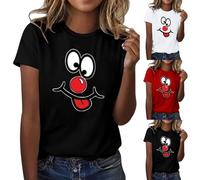 Ladies Tops Shirts Fashion Casual Cute Printed Round Neck Short Sleeved T Shirts Top Stitch Plus Size T-Shirts, Summer Short Tshirt, Loose Blouse Daily Essential Tunic Tees, Unisex Sweatshirts Sales