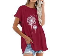 Ladies Tops Trendy Summer V-Neck Sleeveless Button Gradient Print Casual Tank Top Blouse Graphic Tee Shirts Tunic Tops Blouses Comfy Tshirts UK Size Cowl Tops for Women UK Blouse (Wine, XXL)