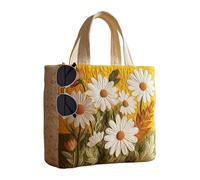 Ladies Tote Bag - Large Capacity Lightweight Floral Design Shoulder Bag Perfect for Moving or Working, Shopping, Dating, Party, Wedding, Travel, Beach, Picnic, Outdoor, Flowers, riferimento alla