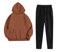 Ladies Tracksuit Sets 2 Pc Winter Classi Full Zip Hoodie Sweatshirts And Jogging Pants Active Outdoor Workout Sweatset Casual Long Sleeve Sweatshirt Zipper Zip Coats Hoodies Coffee XL
