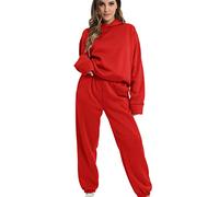 Ladies Tracksuit Womens Tracksuits for Women Ladys Tracksuits 2 Piece Jogging Suits Womens Two Set Loungewear Sets Sportwear for Women Baggy Gym Plain Two Piece Sports Tracksuit Women Plus Size Red XL