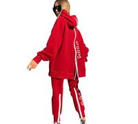 Ladies Tracksuits Tracksuit Womens Full Set Zip Tracksuit Set for Women Lounge Wear Sets Leisure Suits Jogging Suits for Women Hoodies Sweatshirt Personalised Two Piece Tracksuit Bottoms Women Red S