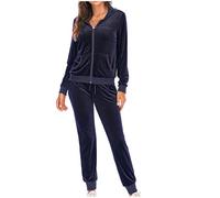 Ladies Tracksuits Velvet Zip Up Long Sleeve Pocket Jacket And Pants Set Womens Loungewear Tracksuits Solid Color Velour Homewear Co Od Sets Lounge Wear Sets Track Suits 2 Piece Set Ladies Clothes